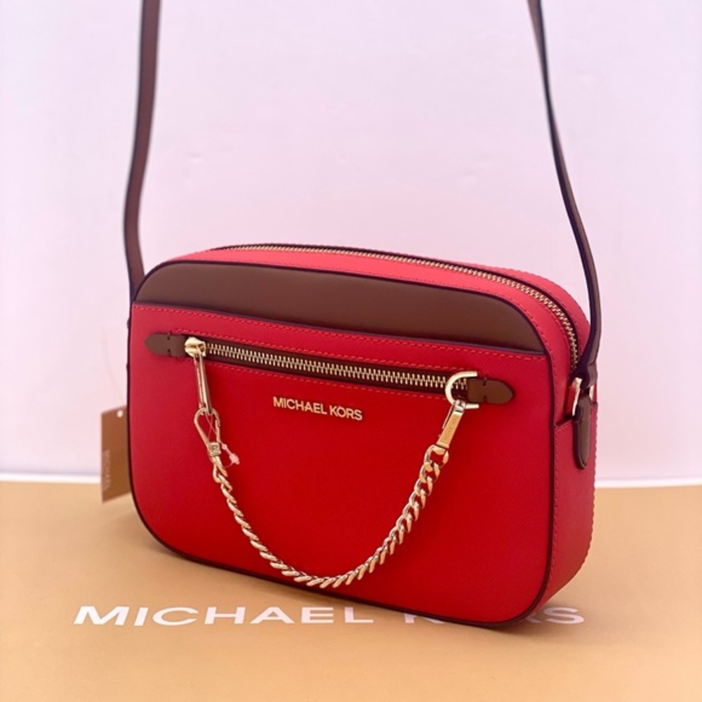 MICHAEL KORS LARGE EAST WEST ZIP CHAIN CROSSBODY